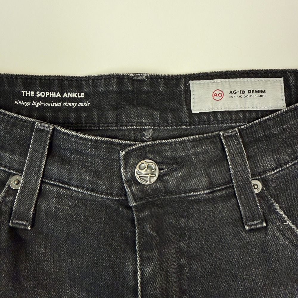 AG Womens The Sophia Ankle Jeans Size 30 Denim 4 Years Faded High-Waisted Slim - Picture 2 of 11